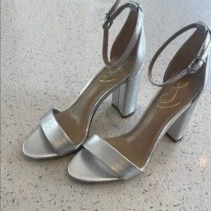 Sam Edelman Silver Block Heel Sandals